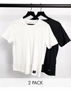 Набор из 2 футболок черного и белого цветов с логотипом Abercrombie & fitch