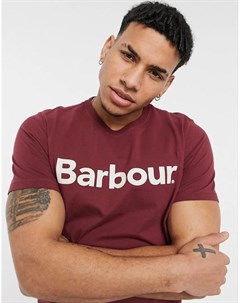 Бордовая футболка с логотипом Barbour