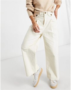 Белые вельветовые брюки с широкими штанинами о Naomi Monki