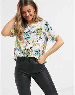 Блузка с короткими рукавами и абстрактным цветочным принтом Starr Jdy