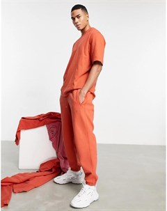 Окрашенные джоггеры выгоревшего оранжевого цвета Premium Sweats Adidas originals