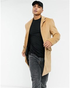 Светло коричневое пальто из ткани с добавлением шерсти Another influence