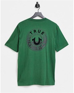 Оливковая футболка с логотипом на спинке True religion