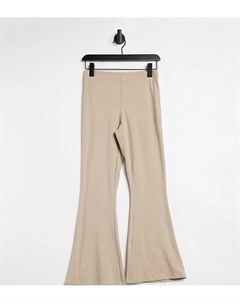 Бежевые меланжевые расклешенные брюки ASOS DESIGN Petite Asos petite