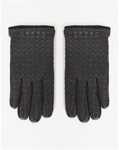 Черные кожаные перчатки для вождения с фактурной отделкой Asos design