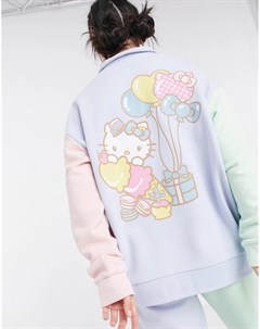 Oversized свитшот в стиле колор блок с воротником поло от комплекта x Hello Kitty New girl order