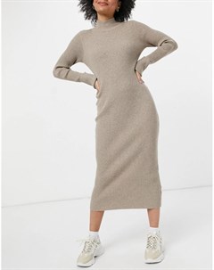 Платье свитер миди серо коричневого цвета Bb dakota