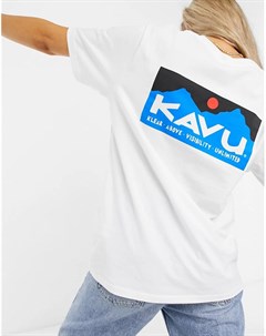 Белая футболка с принтом на спине Klear Kavu