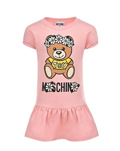 Розовое платье с принтом Мишка детское Moschino