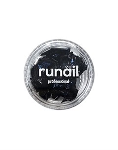 Фольга для дизайна ногтей Поталь черная Runail