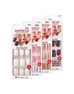 Твердый лак для ногтей Impress Press On Manicure Цвет BIP250 новый Пурпурный блеск длина короткая Kiss