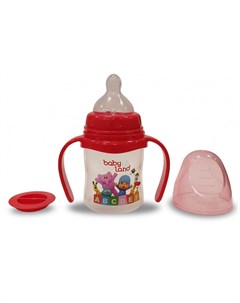 Бутылочка для кормления с ручками Baby Land с широким горлышком и силиконовой соской цвета в ассорт  Mepsi