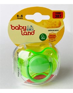 Соска пустышка Baby Land 1 размер силиконовая ортодонтическая 0 цвета в ассорт Lubby