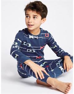 Пижама с принтом Гоночные машины для мальчика Marks & spencer
