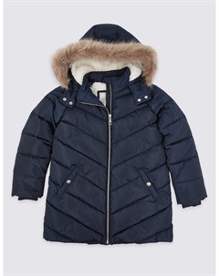Мягкое пальто с капюшоном и отделкой Stormwear Marks & spencer