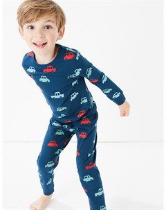 Пижама для мальчика с принтом машинки Marks & spencer