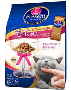 Лакомство Present для взрослых кошек для вывода шерсти с японским тунцом бонито 240 гр Japan premium pet