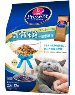 Лакомство Present для взрослых кошек для профилактики мочекаменной болезни с японским тунцом бонито  Japan premium pet