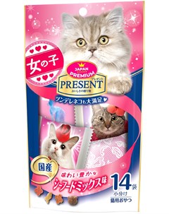 Лакомство Present для привередливых кошек с тихоокеанскими морепродуктами 42 гр Japan premium pet
