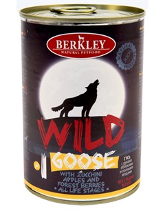 1 Wild Goose для собак и щенков с гусем цукини яблоками и лесными ягод 400 гр х 6 шт Berkley