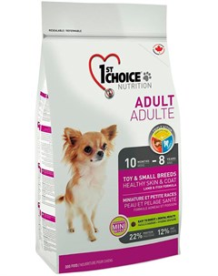 Dog Adult Toy Small Breeds Healthy Skin Coat для взрослых собак маленьких пород при аллергии с ягнен 1st choice