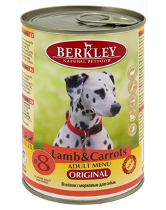 Adult Dog Lamb Carrots для взрослых собак с ягненком и морковью 400 гр х 6 шт Berkley