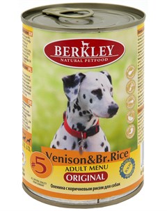 Adult Dog Venison Brown Rice для взрослых собак с олениной и коричневым рисом 400 гр х 6 шт Berkley