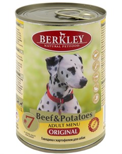 Adult Dog Beef Potatoes для взрослых собак с говядиной и картофелем 400 гр х 6 шт Berkley