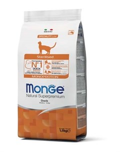 Сухой корм для кошек Cat Monoprotein Sterilised для стерилизованных с уткой 1 5 кг Monge