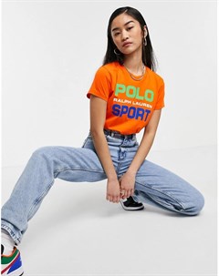 Оранжевая футболка с логотипом Sports Polo ralph lauren
