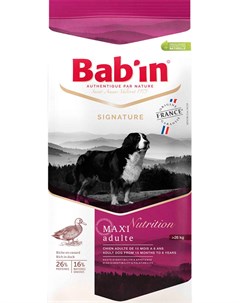 Bab in Signature Maxi Adulte для взрослых собак крупных пород с уткой и свининой 15 кг Bab'in