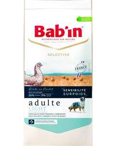 Bab in Selective Adulte Light Sensitive Poulet диетический для взрослых собак всех пород с курицей 3 Bab'in