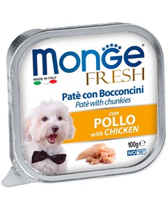 Fresh Dog для взрослых собак паштет с курицей 100 гр х 32 шт Monge