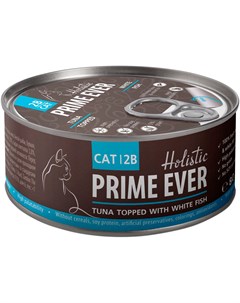 Tuna Topped With White Fish холистик для кошек и котят с тунцом и белой рыбой в желе 80 гр Prime ever
