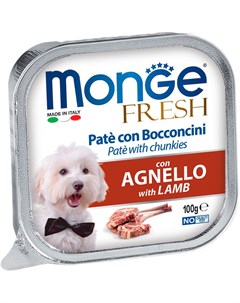 Fresh Dog для взрослых собак паштет с ягненком 100 гр х 32 шт Monge
