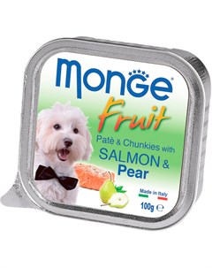Fruit Dog для взрослых собак паштет с лососем и грушей 100 гр х 32 шт Monge