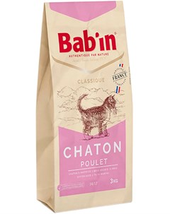 Bab in Classique Chaton для котят с курицей уткой и свининой 3 кг Bab'in