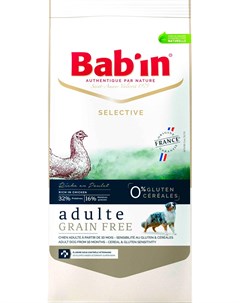 Bab in Selective Adulte Grain Free Poulet беззерновой для взрослых собак всех пород с курицей и форе Bab'in