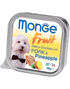 Fruit Dog для взрослых собак паштет со свининой и ананасом 100 гр Monge