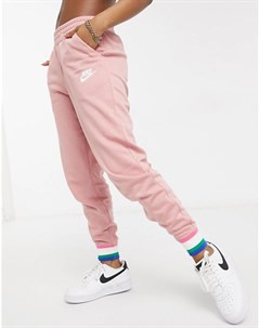Розовые флисовые джоггеры с полосками на манжетах Heritage Nike
