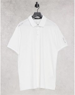 Белое поло с логотипом на плече из легкого материала RLX Golf Polo ralph lauren