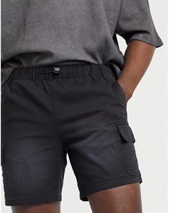 Черные шорты карго с эффектом окраски из спрея Asos design