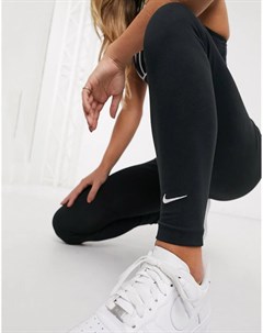 Черные леггинсы с логотипом галочкой Club Nike