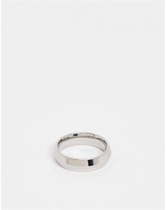 Серебристое кольцо из нержавеющей стали со скошенным дизайном Asos design