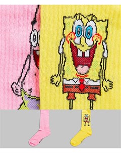 Набор из 2 пар спортивных носков с дизайном Губка Боб и Патрик Asos design