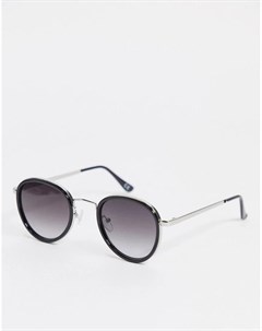 Круглые солнцезащитные очки в черной оправе с дымчатыми стеклами Asos design