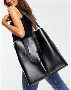 Черная сумка тоут с ремешком на плечо и двумя карманами Claudia canova