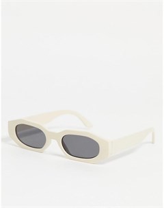 Солнцезащитные очки в оправе цвета экрю со скошенными углами и затемненными стеклами Asos design