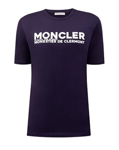 Хлопковая футболка с объемной аппликацией леттерингом Moncler