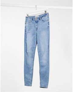 Голубые моделирующие джинсы скинни New look
